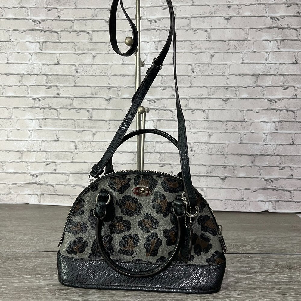Coach Black and Gray Leopard Print Bag
